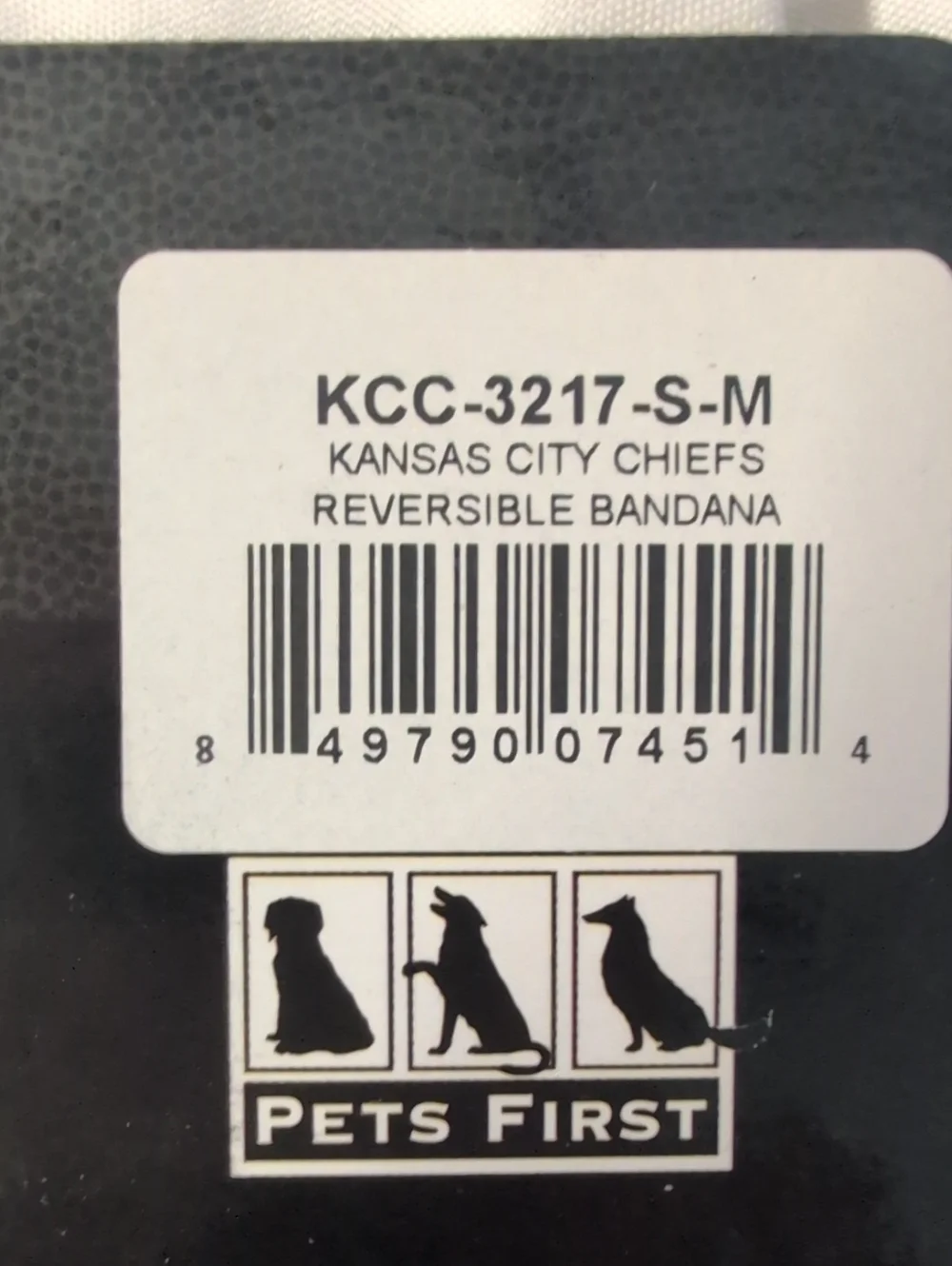 NFL Kansas City Chiefs Reverseible Pet Bandana Small/ Medium